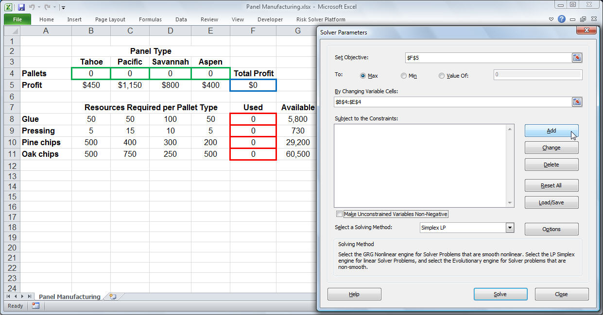 Excel Solver On Multiple Worksheets